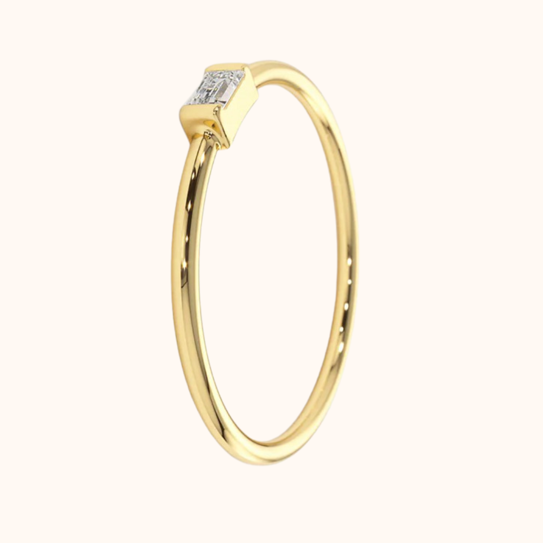 Solitaire Baguette Ring