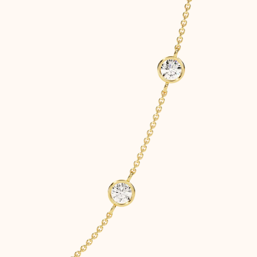 Diamond Bezel Strand Necklace