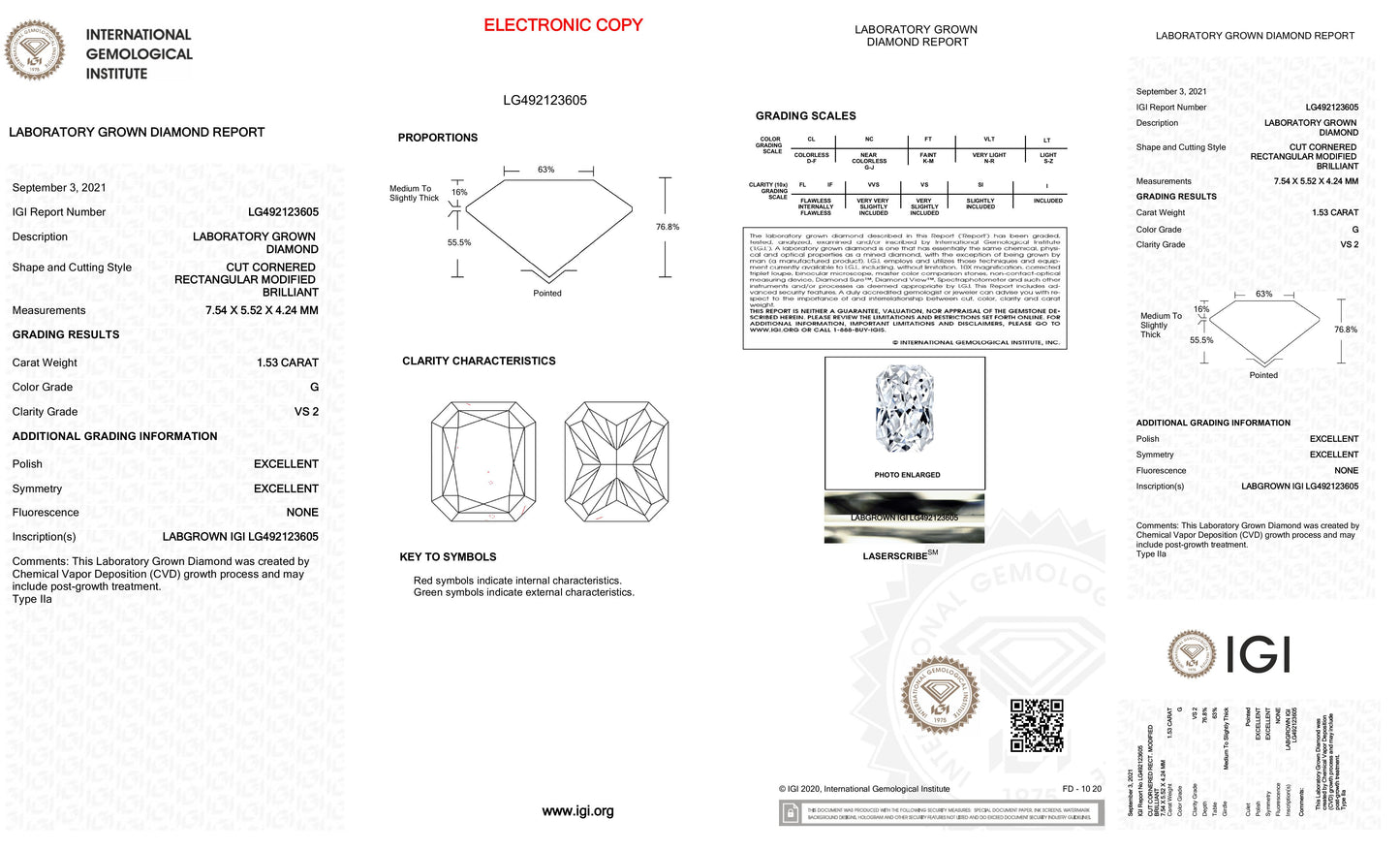 Rectangle Radiant 1.53ct G VS-2