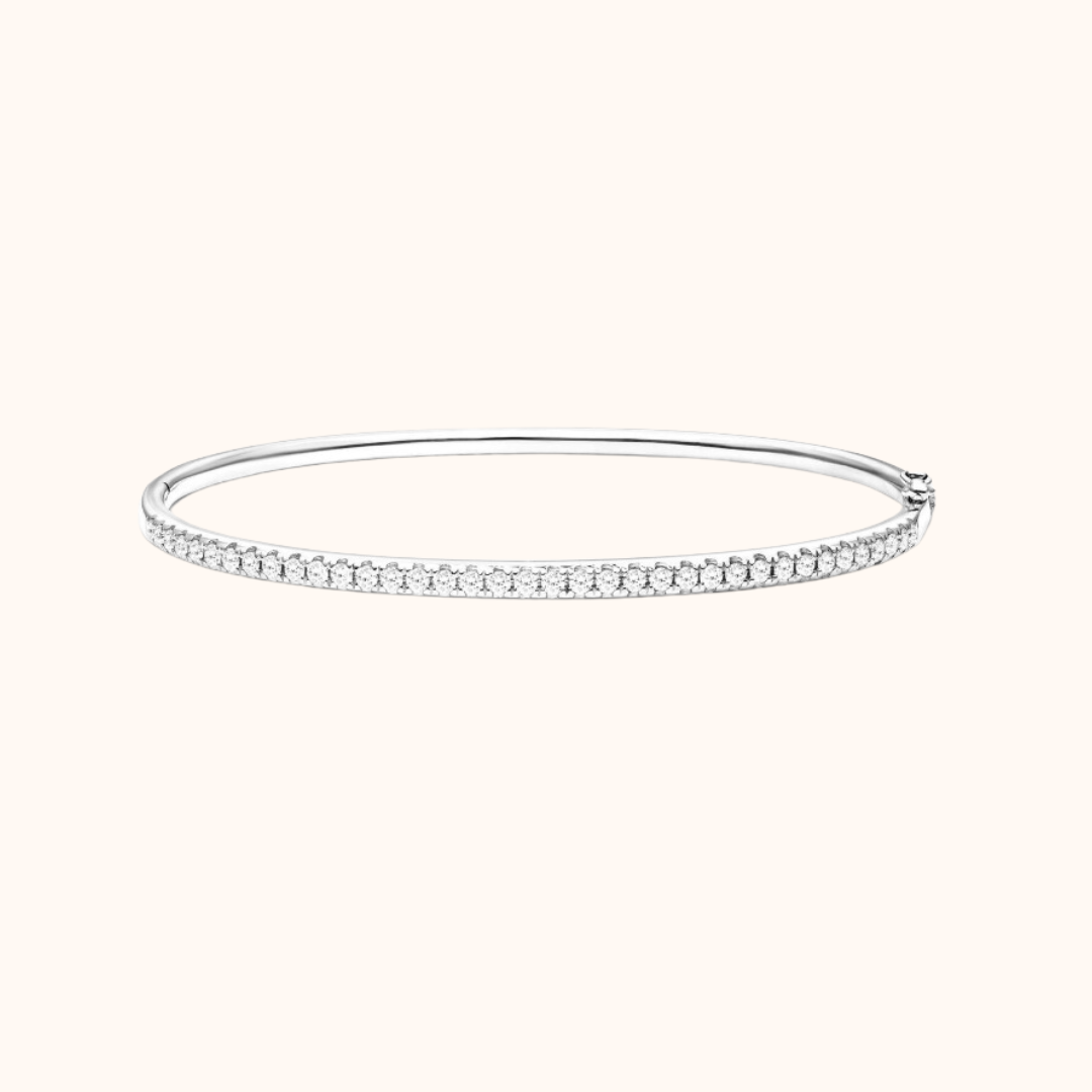 Slim Halfway Diamond Bangle