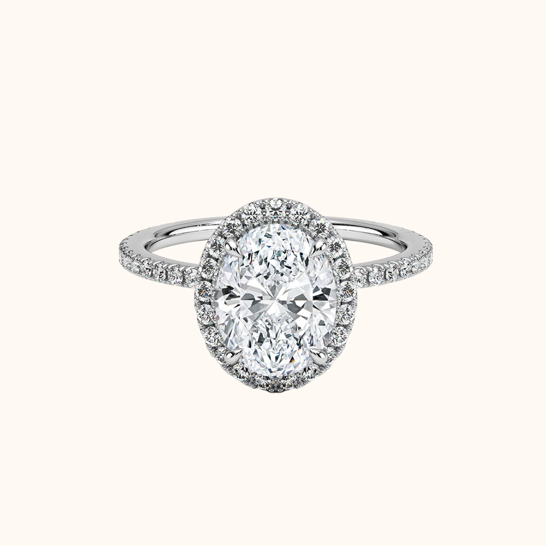 Pavé Halo Engagement Ring