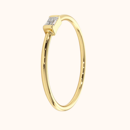Solitaire Baguette Ring
