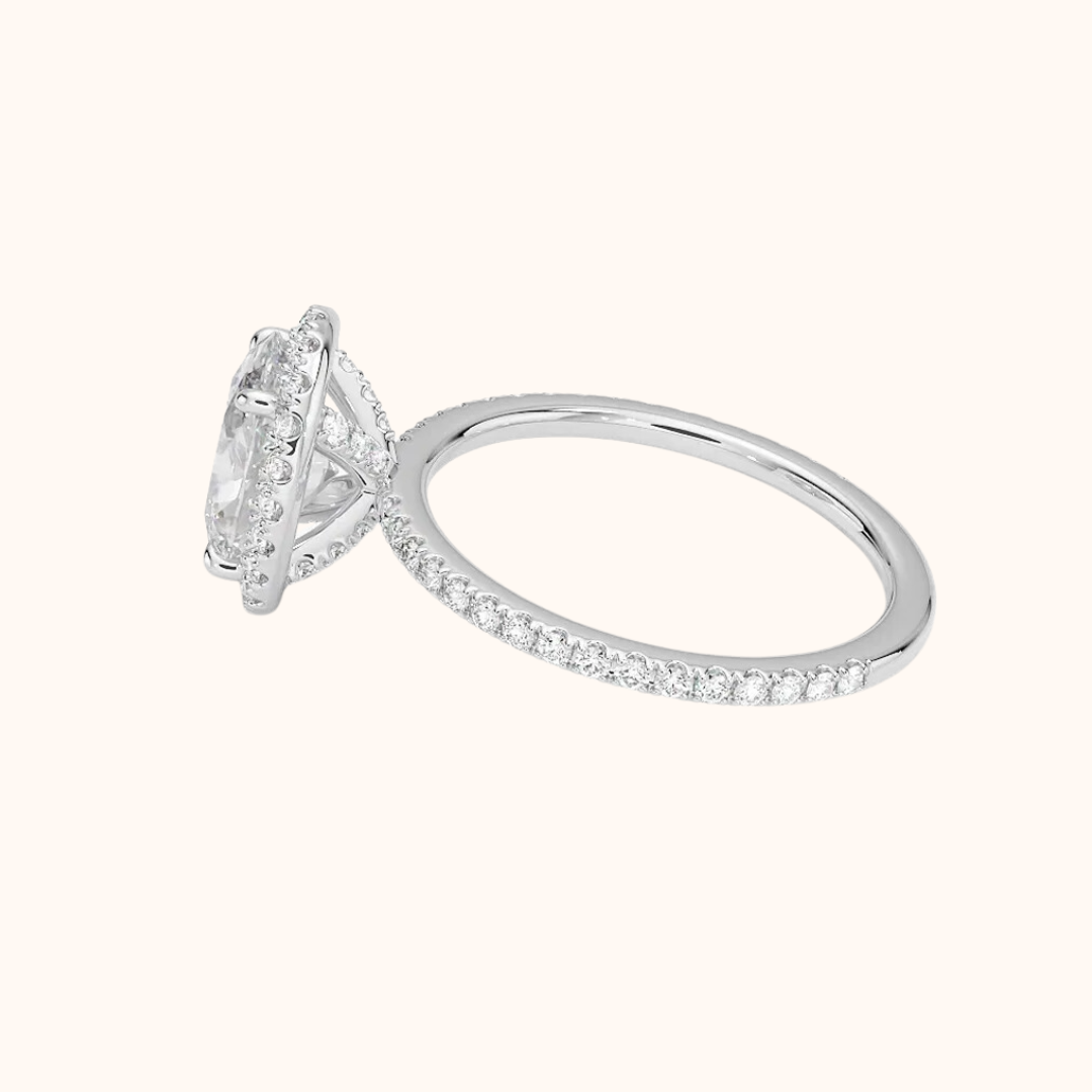 Pavé Halo Engagement Ring