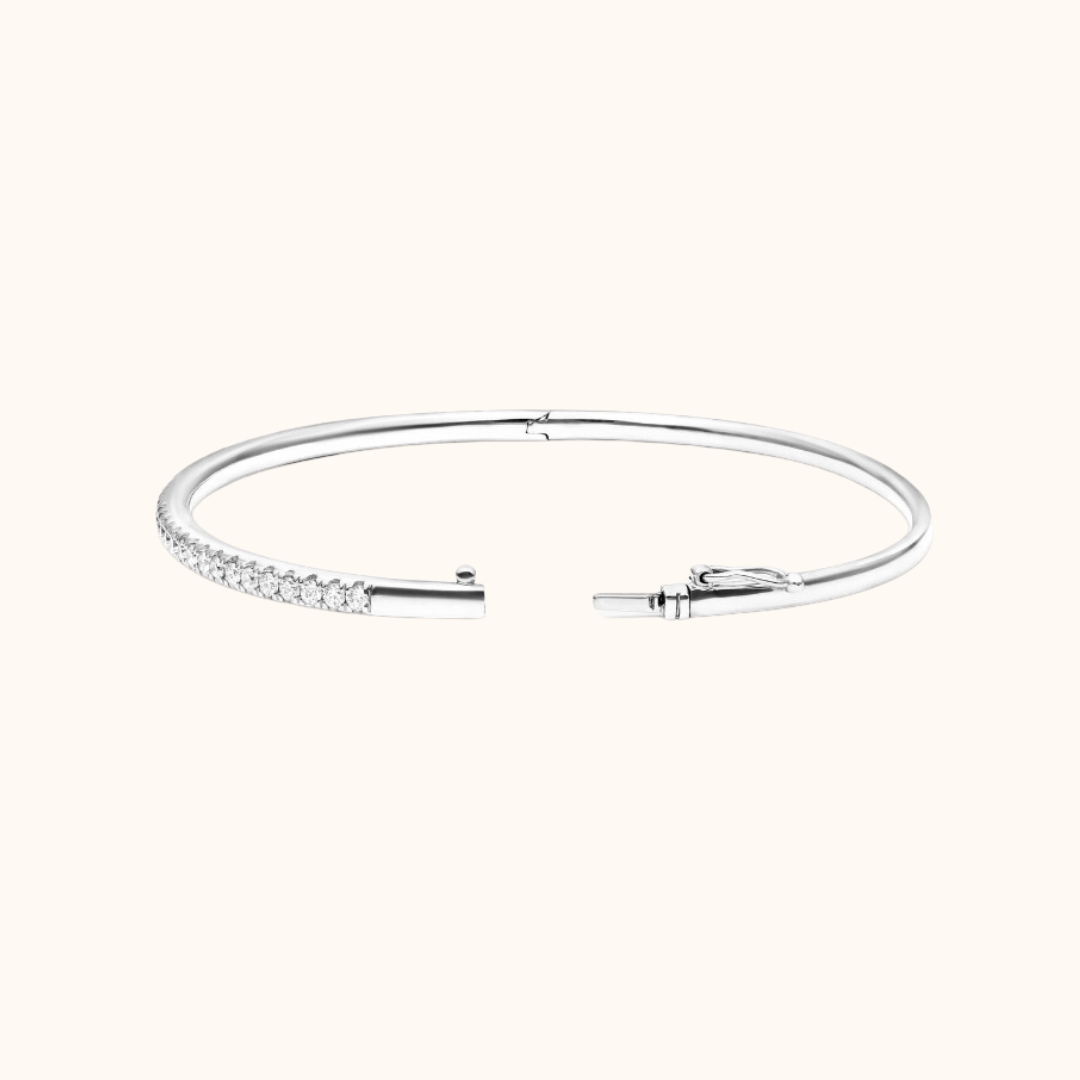 Slim Halfway Diamond Bangle
