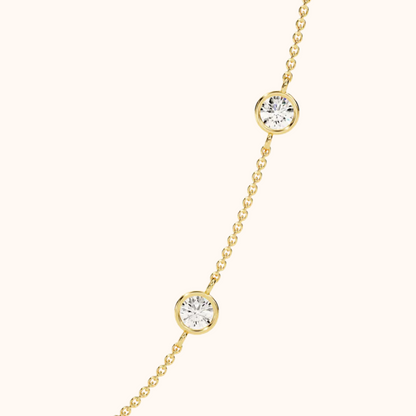 Diamond Bezel Strand Necklace