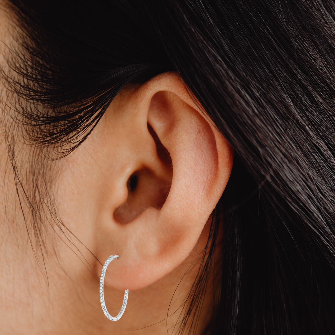 Classic Diamond Hoop Earrings