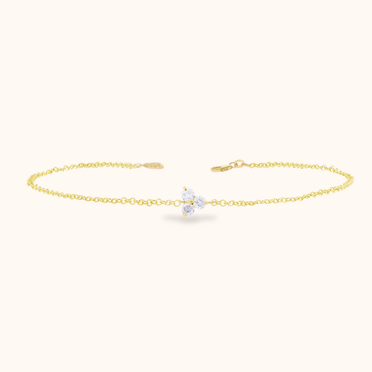 Triple Diamond Cluster Bracelet