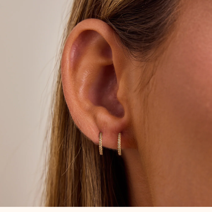 Pavé Diamond Huggie Hoops