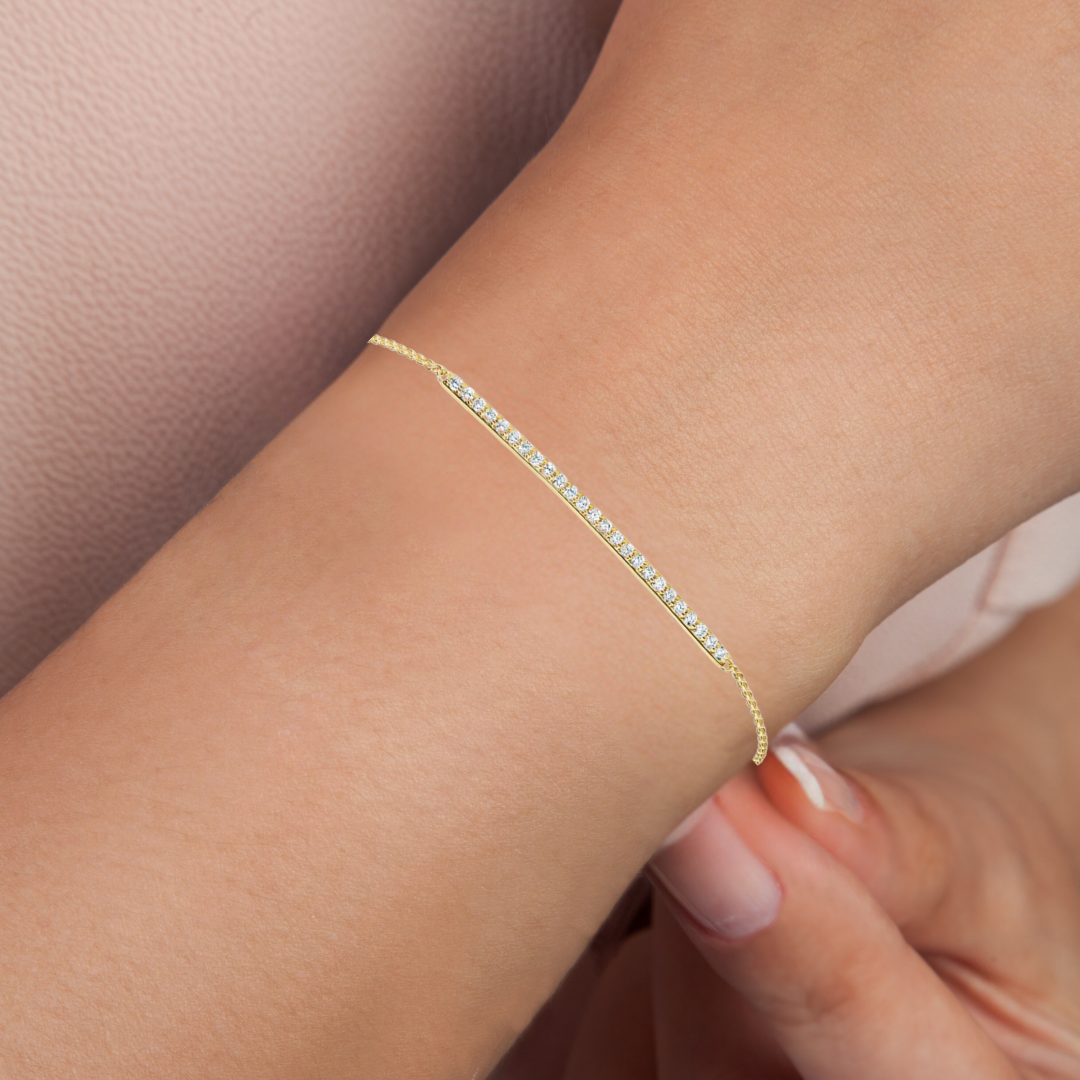 Demi-Bar Pavé Diamond Bracelet