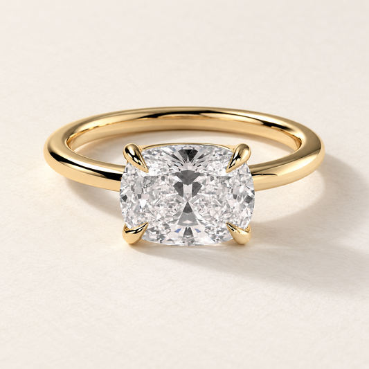 Elongated East-West Cushion Solitaire