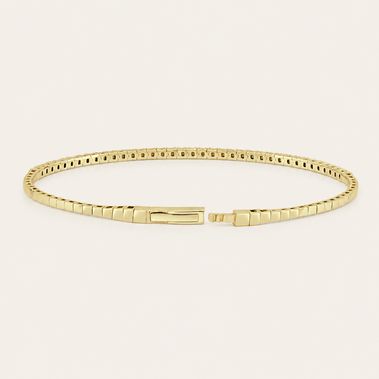 Liquid Line Tennis Bangle - Yellow Gold