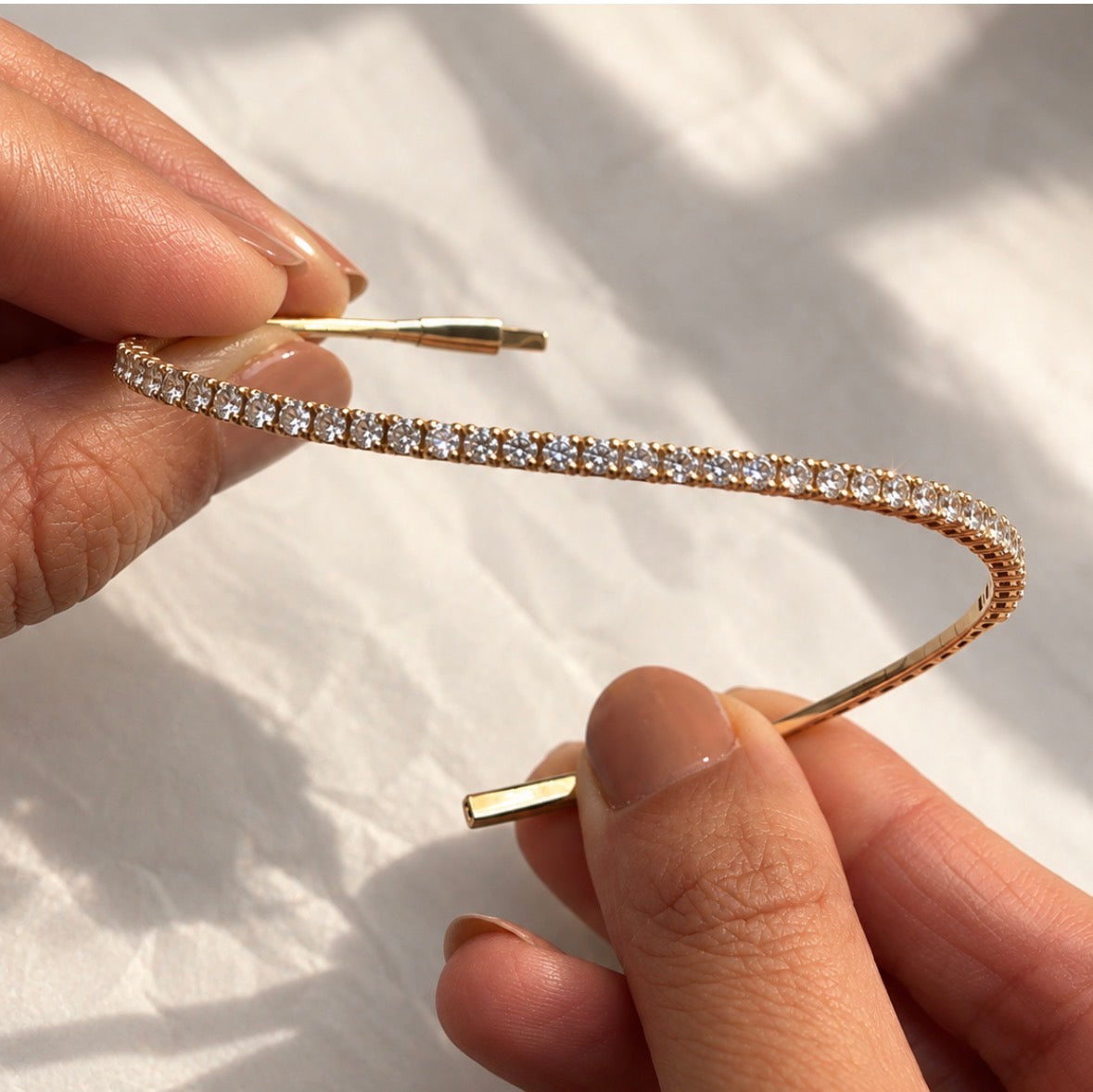 Liquid Line Tennis Bangle - 2ctw