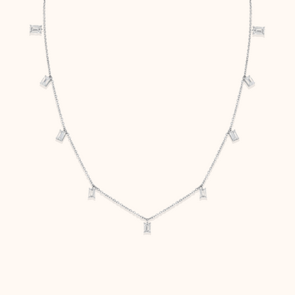 Bezel Emerald Charms Necklace