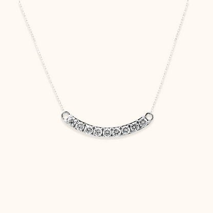 Curved Diamond Bar Necklace
