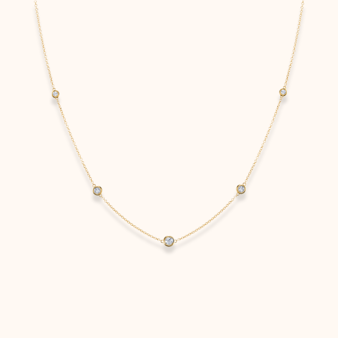 Diamond Bezel Strand Necklace
