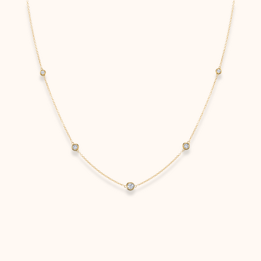 Diamond Bezel Strand Necklace