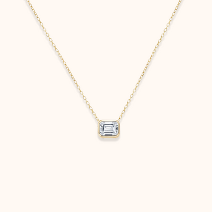 Emerald Solitaire Necklace