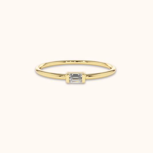 Solitaire Baguette Ring