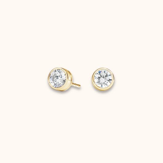 Bezel-Set Stud Earrings