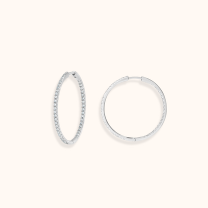 Classic Diamond Hoop Earrings