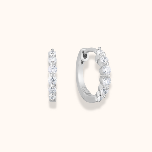 Graduated Diamond Huggie Earrings