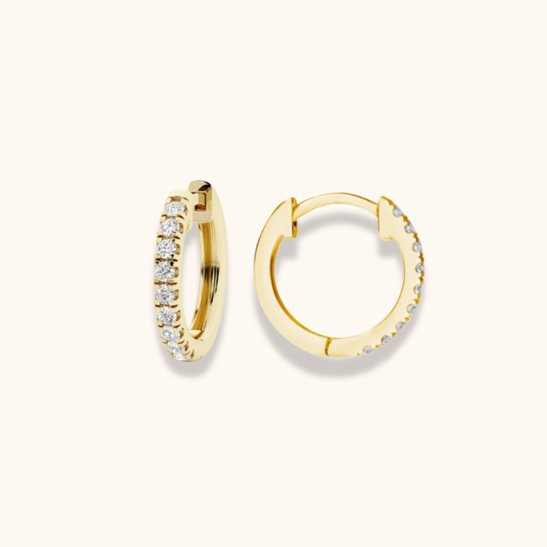 Pavé Diamond Huggie Hoops