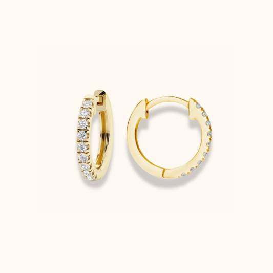 Pavé Diamond Huggie Hoops