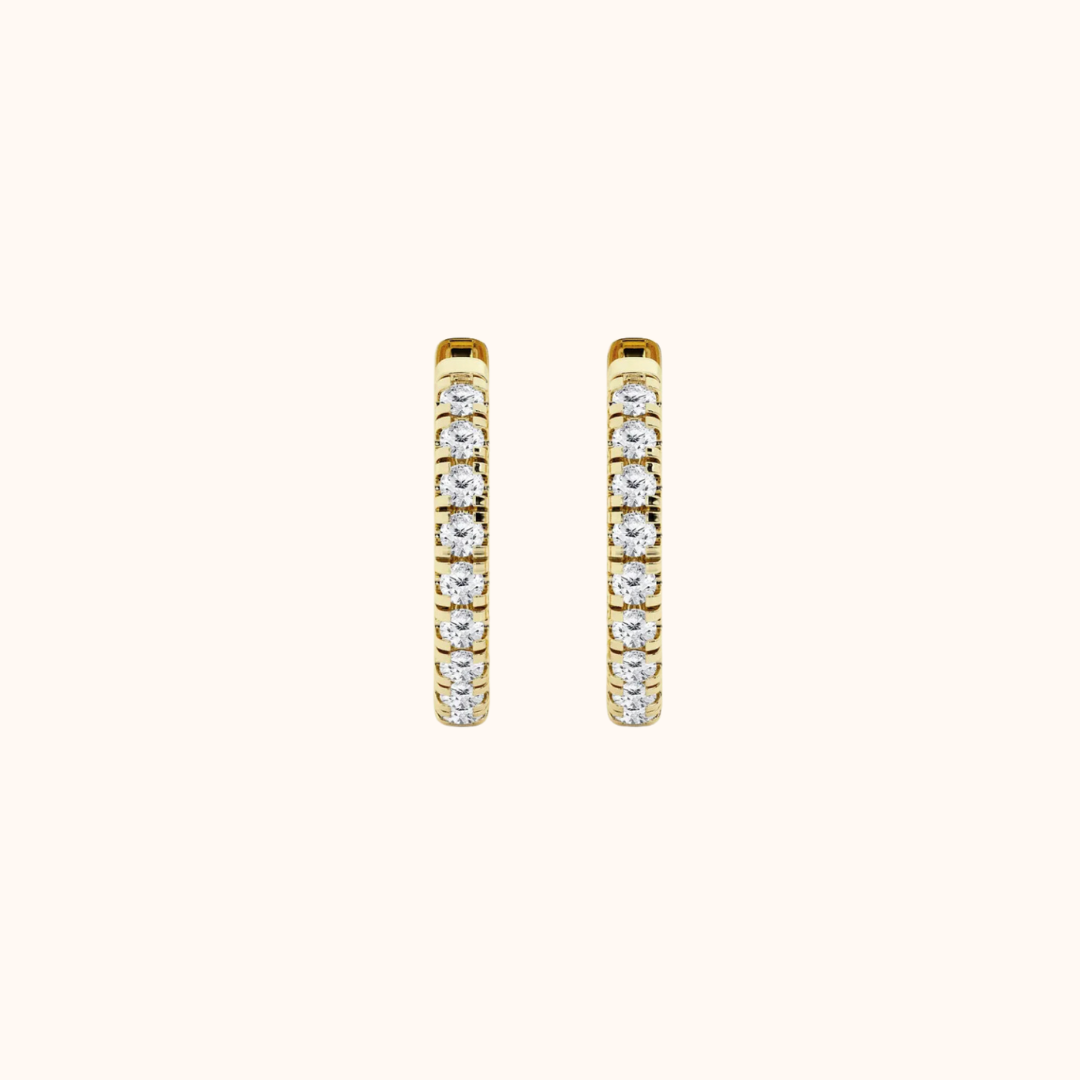 Pavé Diamond Huggie Hoops