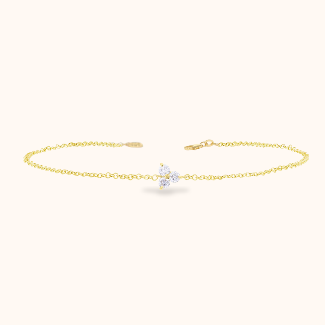 Triple Diamond Cluster Bracelet